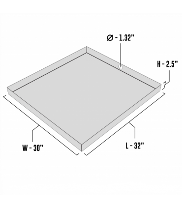 White Washer Drain Pan - 32" x 30" x 2.5" - Steel