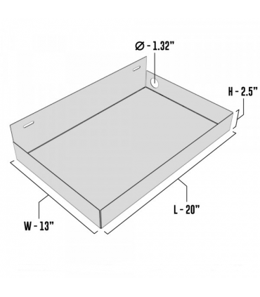 Wall Mounted Tankless Water Heater Drain Pan - 20 x 13 x 2.5 - Galvanized