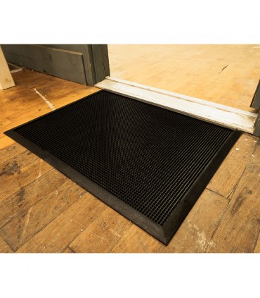 Bargain Sanitizing Floor Mat - 24" x 16" x .5" - Natural Rubber