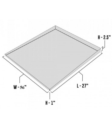  Dual Compact Front - Load Washer Dryer Drip Tray - 56" x 27" - Galvanized Steel 