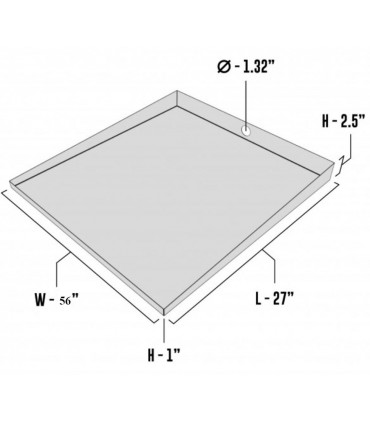 Dual Compact Front - Load Washer Dryer Drain Pan - 56" x 27" - Galvanized Steel 