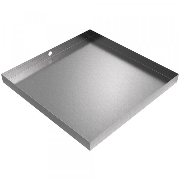 Bargain Washer Drain Pan - 32" x 30" x 2.5" - Steel- Faux Stainless