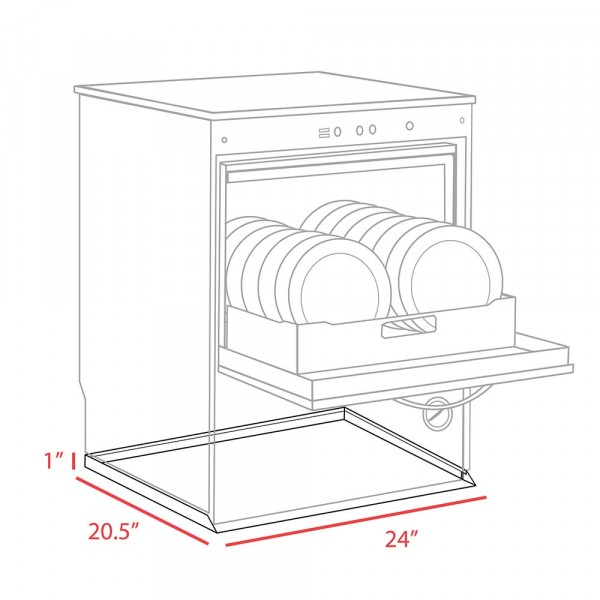 Killarney Metals 24 inch Length x 15 inch Width Ice Maker Drip Pan, Flat Black 144939