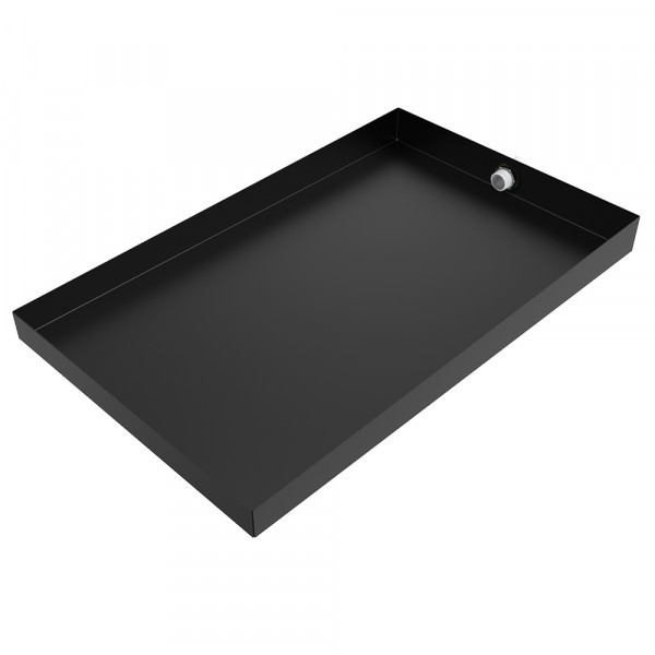 Bargain Ice Maker Drain Pan - 24" x 15" x 2" - Steel-Flat Black