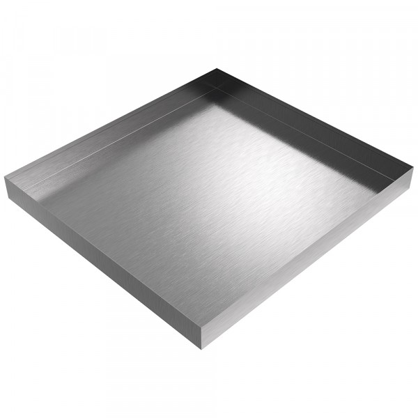 Compact Washer Floor Tray - 27" x 25" x 2.5" -Steel-Faux Stainless