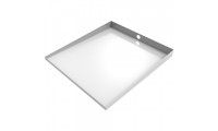 White Compact Front-Load Floor Tray with Drain - 27" x 25" - Steel