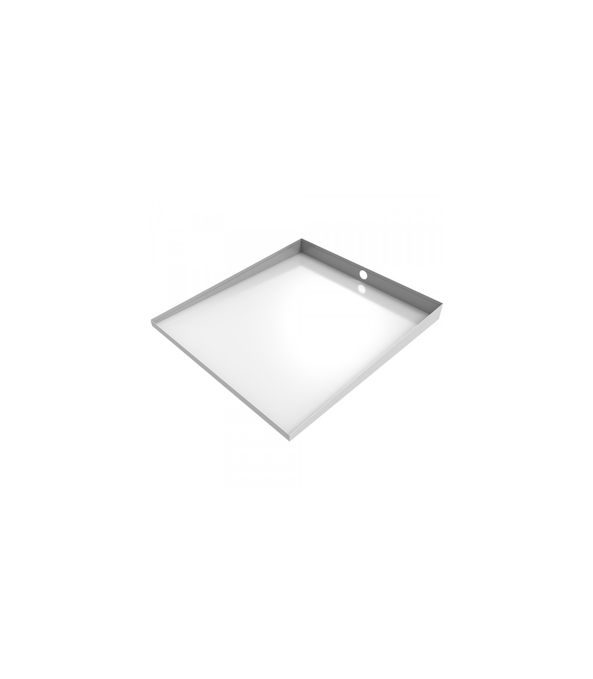 Compact Front-Load White Floor Tray with Drain - 27