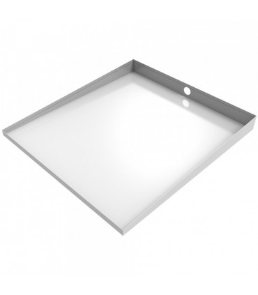 White Compact Front-Load Floor Tray with Drain - 27" x 25" - Steel