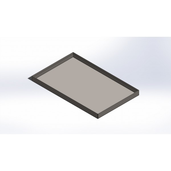 Ice Maker Drip Pan - 24" x 15" x 1.5" - Steel-Flat Black