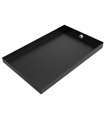 Ice Maker Drain Pan - 24" x 15" x 2" - Steel-Flat Black