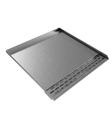 Open Front Dishwasher Trench Drain Pan - 22" x 24" x 1" - Galvanized Steel
