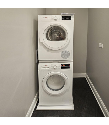 White Compact Washer Floor Tray - 27" x 25" x 2.5" - Steel