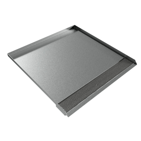 Open Front Refrigerator Trench Drain Pan - 34"D x 36"W x 1"H - Galvanized Steel