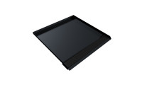 Open Front Refrigerator Trench Drain Pan - 34"D x 36"W x 1"H - Flat Black