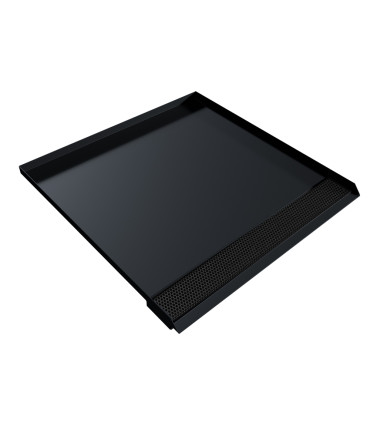 Open Front Refrigerator Trench Drain Pan - 34"D x 36"W x 1"H - Flat Black