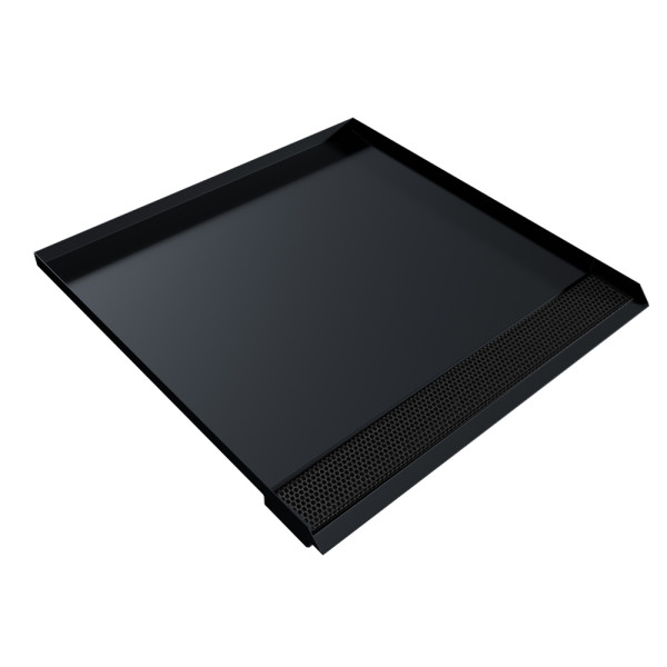 Open Front Refrigerator Trench Drain Pan - 34"D x 36"W x 1"H - Flat Black