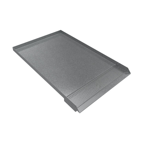 Open Front Ice Maker Trench Drain Pan - 24" x 15" x 1" - Galvanized Steel