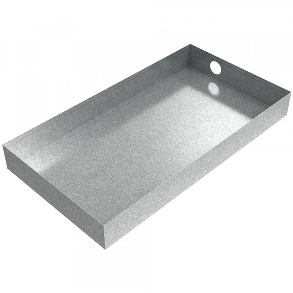 Dehumidifier Drain Pan - 26" x 14" x 3" - Galvanized Steel