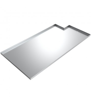 Drain Pan with 5 Inch Notch in Corner - Aluminum