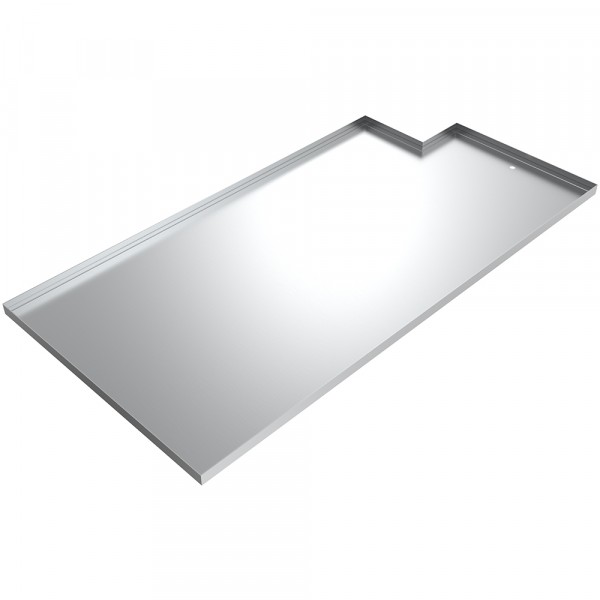 Drain Pan with 5 Inch Notch in Corner - Aluminum