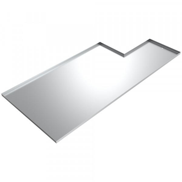 Large Aluminum Drain Pan with 18 Inch Corner Notch