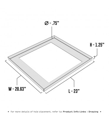 A-Coil Drain Pan - 23" x 17" x 1.5" - Galvanized Steel