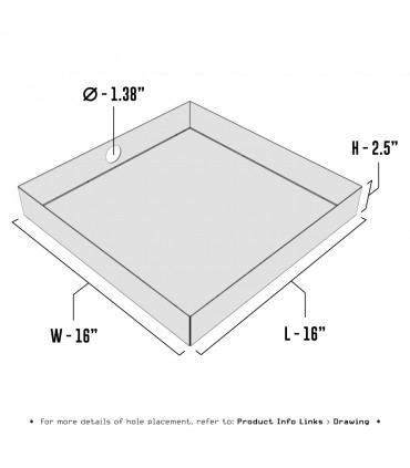 Drain Pan - 16" x 16" x 2.5 - Stainless Steel