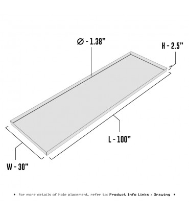 HVAC Drain Pan - 100" x 30" x 2.5" - Galvanized Steel