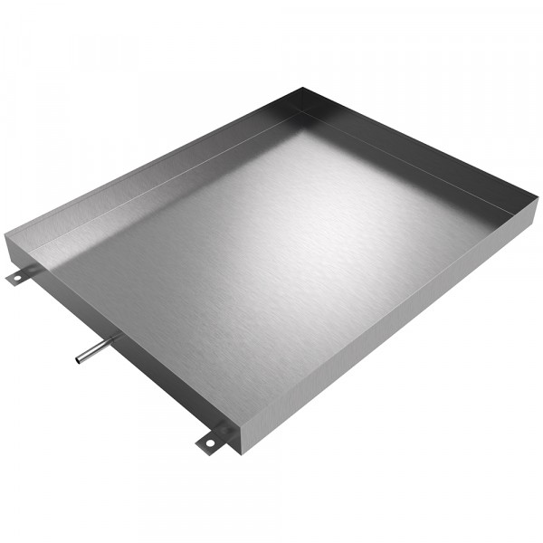 Floor Mount HVAC Drain Pan - 48" x 38" x 4" - Stainless Steel