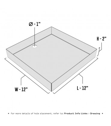 Drain Pan - 12" x 12" x 2" - Galvanized Steel 