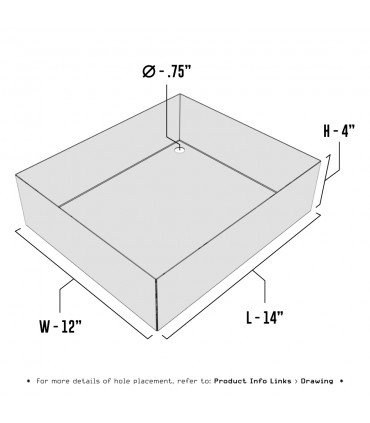 Drill Drain Pan - 14" x 12" x 4" - Stainless Steel