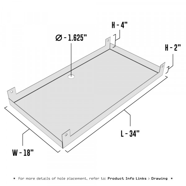 Condensing tray L 540mm W 235mm H 70mm, part no. 750182