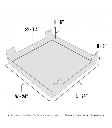 Hanging Drain Pan - 24" x 24" x 3" - Galvanized Steel