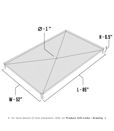 Sloped Bottom Drain Pan with legs - 85" x 52" x 6.5" - Galvanized Steel