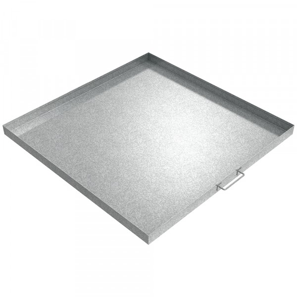 Handled Fleet Vehicle Oil Drip Pan - 36 x 36 x 2 - Galvanized Steel