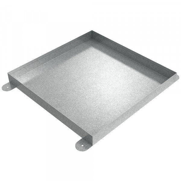 Floor Mount Drip Pan - 20" x 20" x 2" - Galvanized Steel