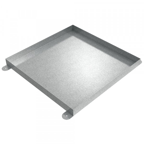 Floor Mount Drip Pan - 24" x 24" x 2" - Galvanized Steel