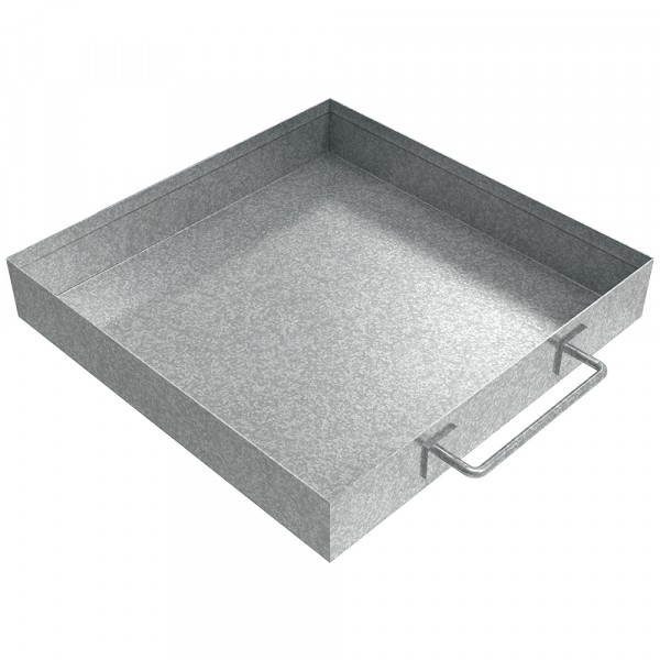 Handled Drip Pan - 12" x 12" x 2" - Galvanized Steel