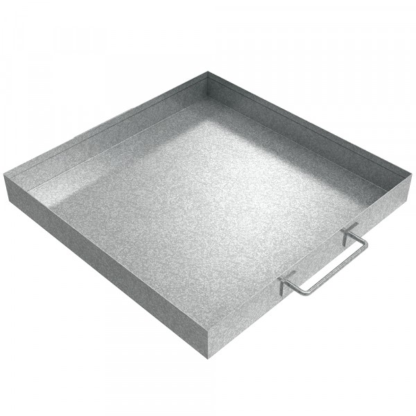 Handled Drip Pan - 16" x 16" x 2" - Galvanized Steel