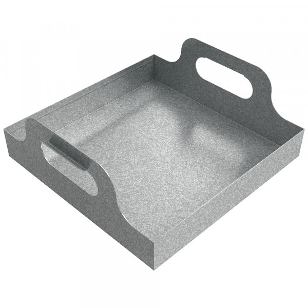 Handled Drip Pan - 12" x 12" x 2" - Galvanized Steel