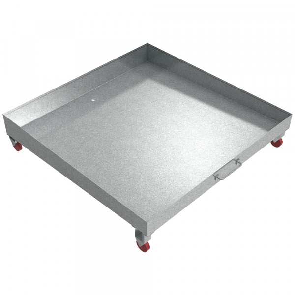 Sloped Rolling Drain Pain - 48" x 48" x 6" - Galvanized Steel