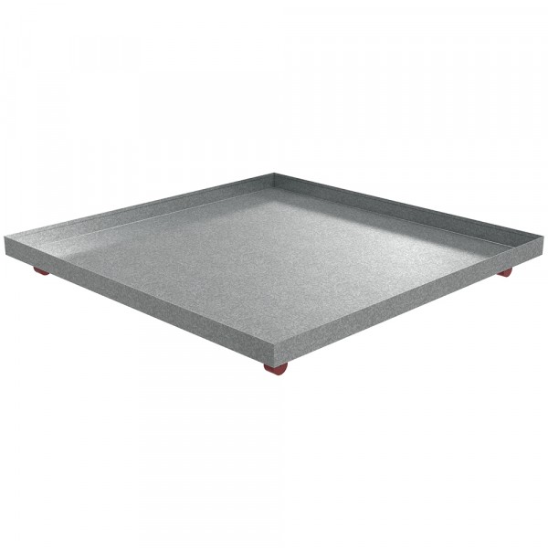 Rolling Drip Pan - 48.25" x 48.25" x 2.5" - Galvanized Steel