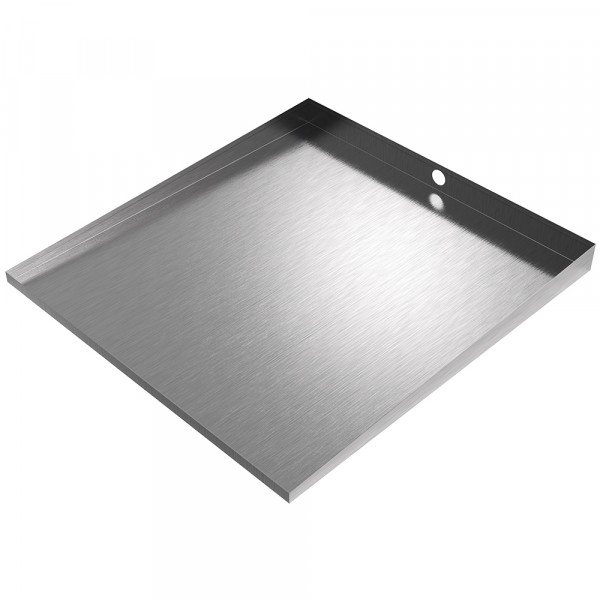 Bargain Front-Load Washer Floor Tray with Drain - 32" x 30" - Stainless Steel
