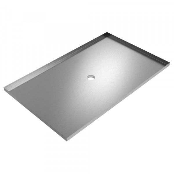 Drain Pan with Nipple - 72 x 44 x 2 - Stainless