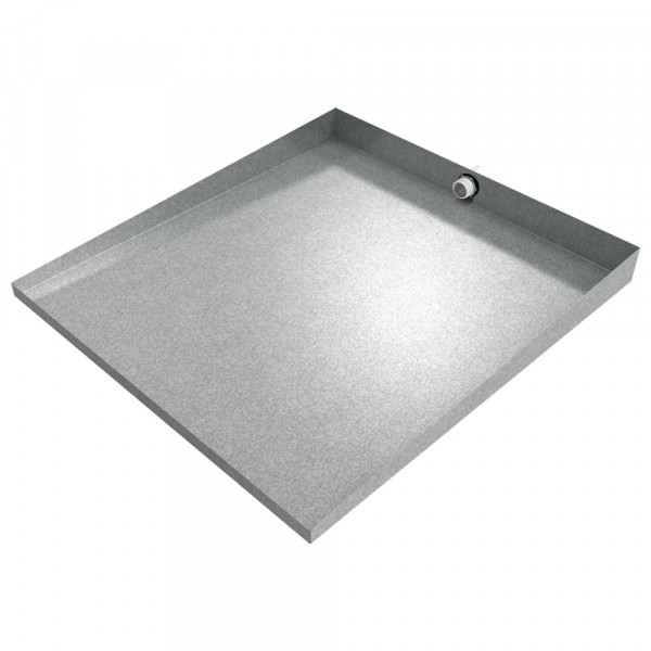 Compact Front-Load Drain Pan - 27" x 25" - Galvanized